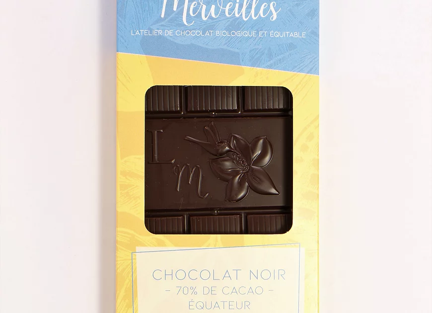 Tablette chocolat noir 70% cacao bio origine Equateur