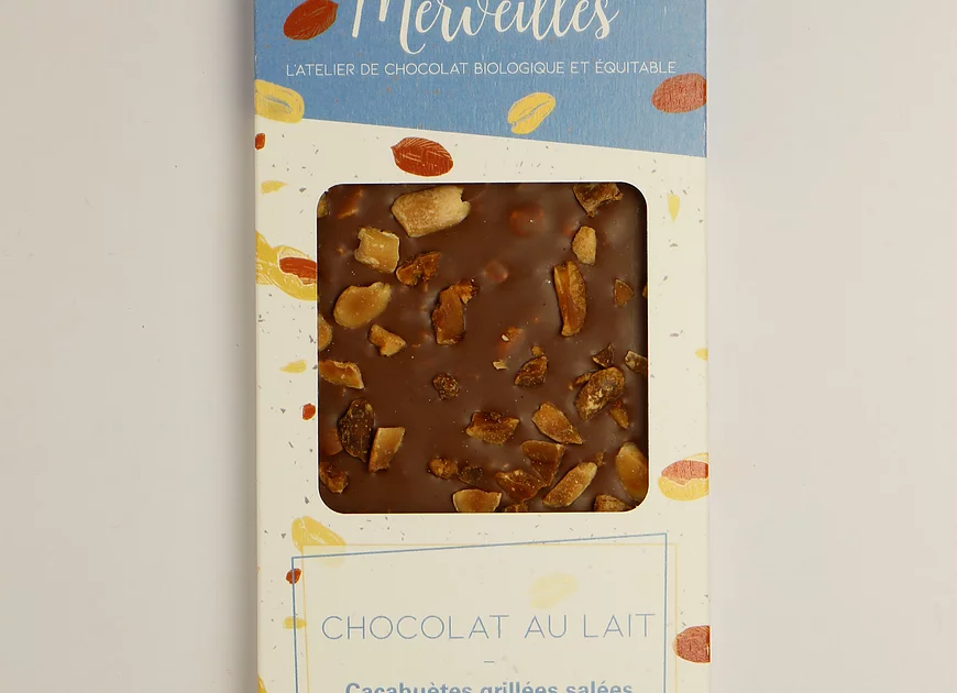 Tablette chocolat au lait à la cacahuètes bio