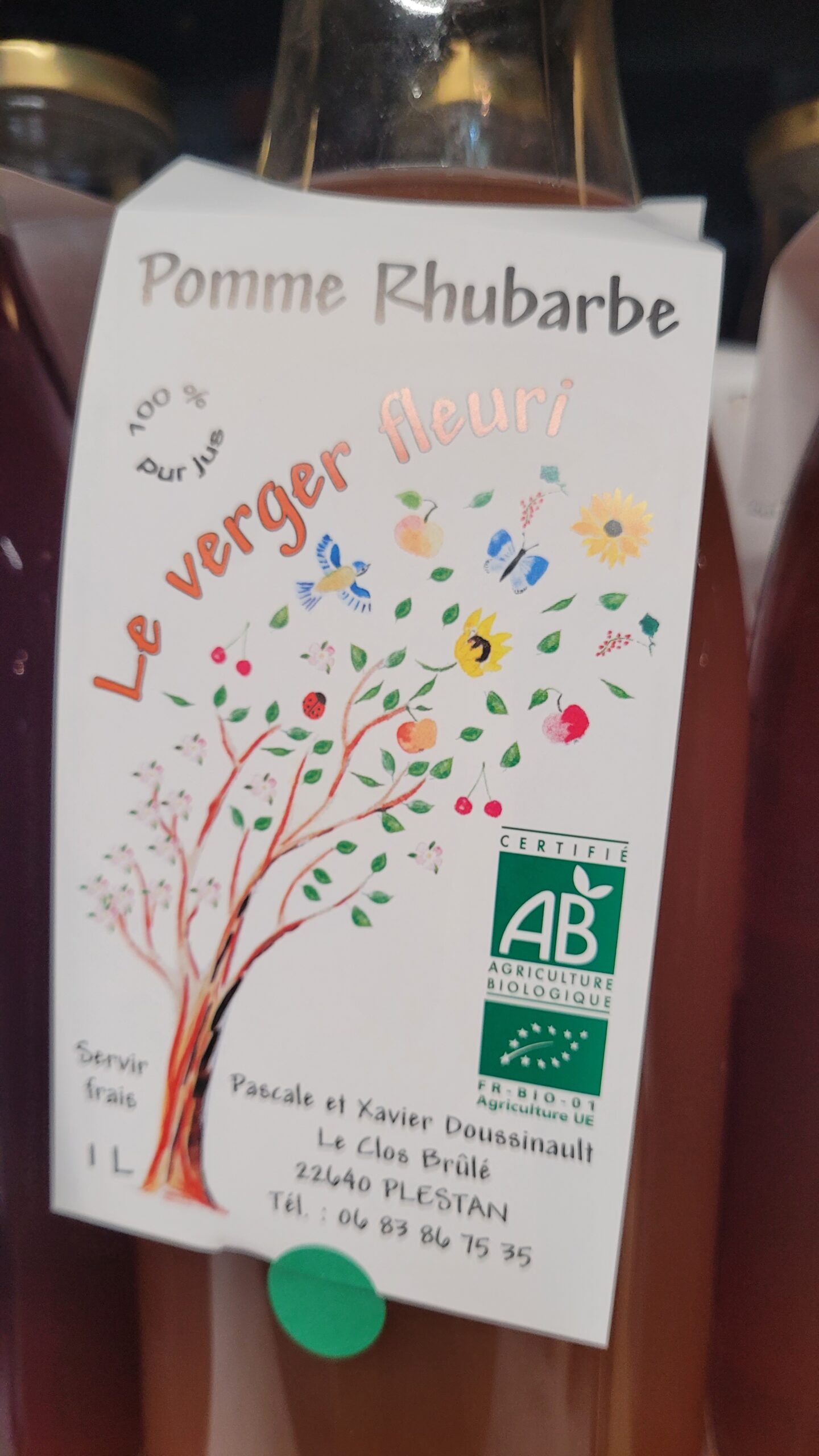 Jus pomme/rhubarbe Verger Fleuri