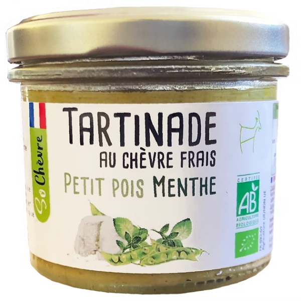 Tartinade chèvre petit pois menthe