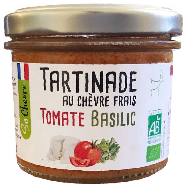 Tartinade chèvre tomate basilic